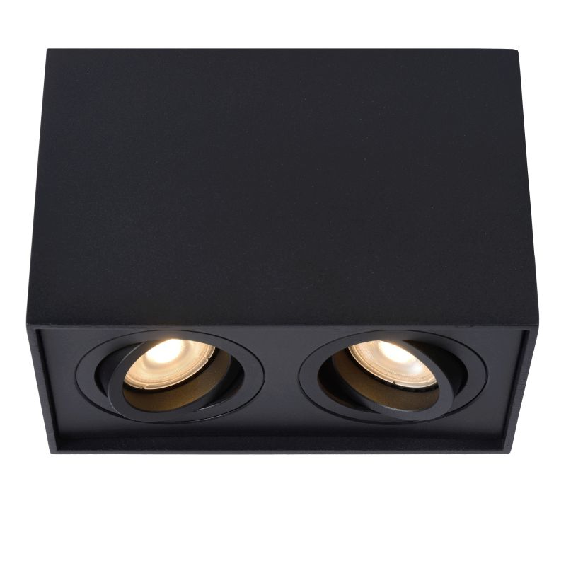 Lucide TUBE - Stropné bodové svietidlo - 2xGU10 - Čierne